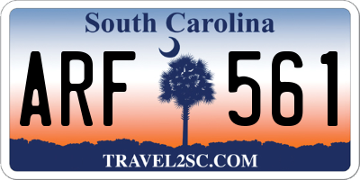 SC license plate ARF561