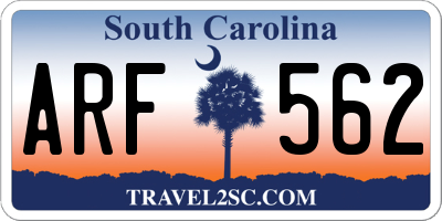 SC license plate ARF562