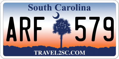 SC license plate ARF579