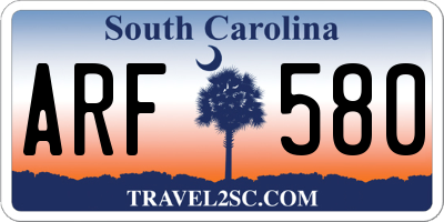 SC license plate ARF580