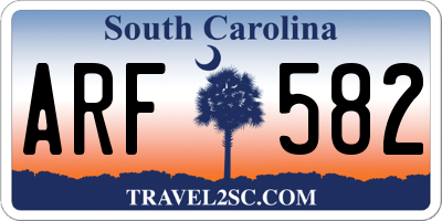 SC license plate ARF582