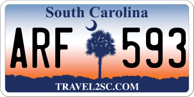 SC license plate ARF593