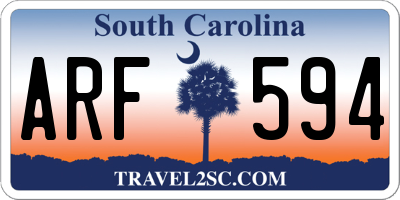 SC license plate ARF594