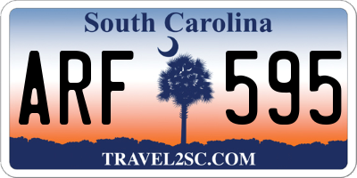 SC license plate ARF595