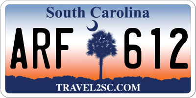 SC license plate ARF612