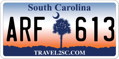 SC license plate ARF613