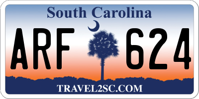 SC license plate ARF624