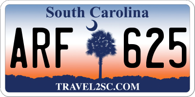 SC license plate ARF625