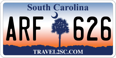 SC license plate ARF626