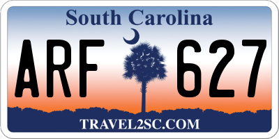 SC license plate ARF627