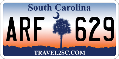 SC license plate ARF629