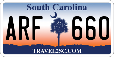 SC license plate ARF660