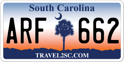 SC license plate ARF662