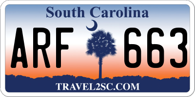 SC license plate ARF663