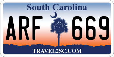 SC license plate ARF669