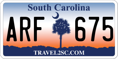 SC license plate ARF675