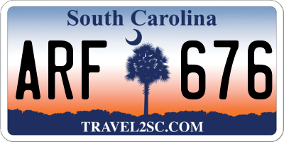 SC license plate ARF676