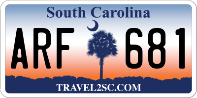 SC license plate ARF681
