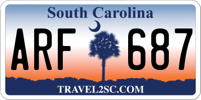SC license plate ARF687