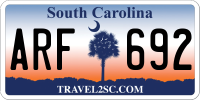 SC license plate ARF692