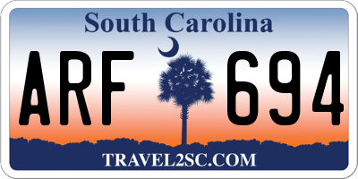 SC license plate ARF694