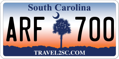 SC license plate ARF700