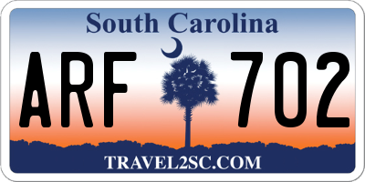 SC license plate ARF702