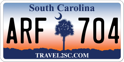 SC license plate ARF704
