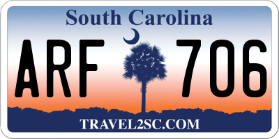 SC license plate ARF706