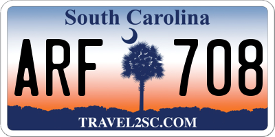 SC license plate ARF708