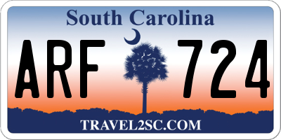 SC license plate ARF724