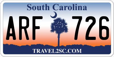 SC license plate ARF726