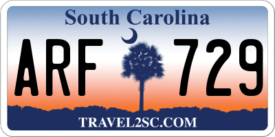SC license plate ARF729