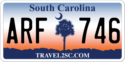 SC license plate ARF746