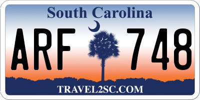SC license plate ARF748