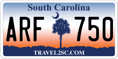 SC license plate ARF750