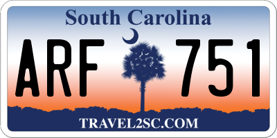 SC license plate ARF751