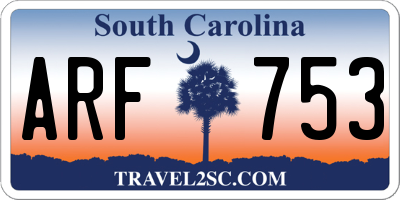 SC license plate ARF753