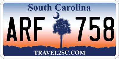 SC license plate ARF758