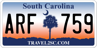 SC license plate ARF759