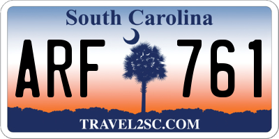 SC license plate ARF761