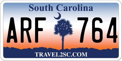 SC license plate ARF764