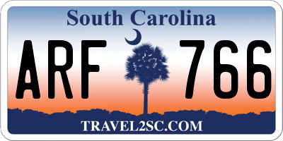 SC license plate ARF766
