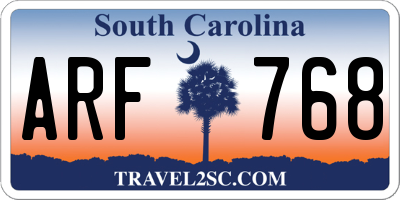 SC license plate ARF768