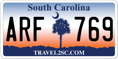 SC license plate ARF769