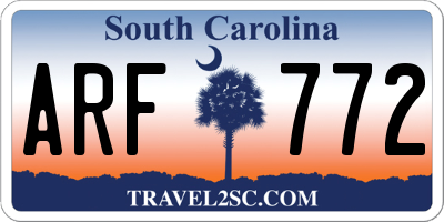 SC license plate ARF772