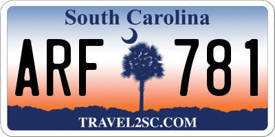 SC license plate ARF781