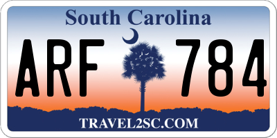 SC license plate ARF784