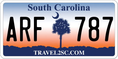 SC license plate ARF787