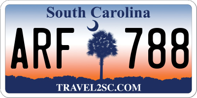SC license plate ARF788